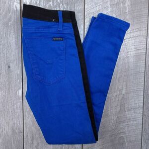 Hudson Womens LouLou Skinny Jeans Size 25x26 Tuxedo Stripe Denim Pants Low Rise